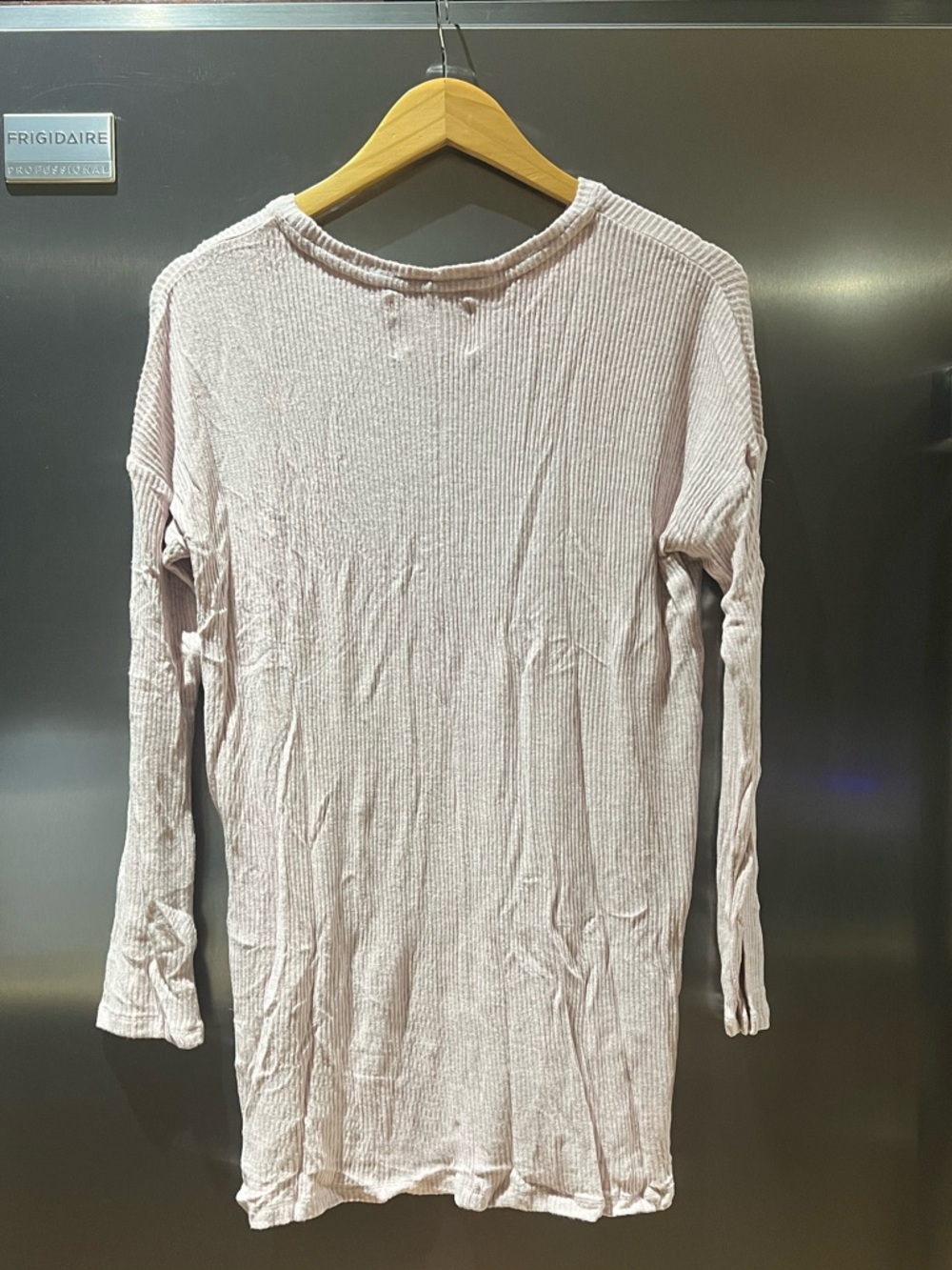 Velvet by Graham & Spencer Pale Blush Ribbed Long Sleeve Tee - Picture 4 of 8